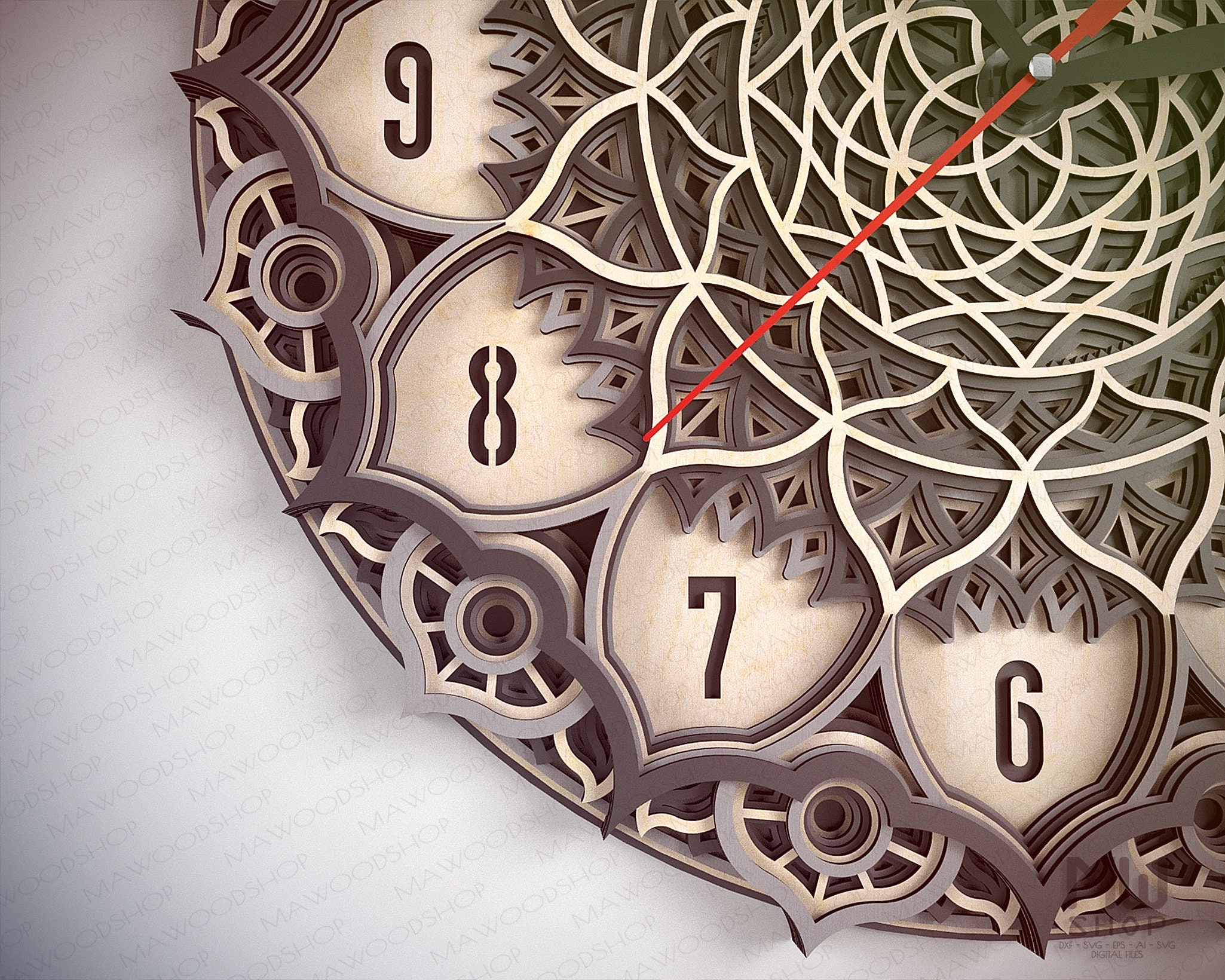 C19 Wall Clock DXF file for Laser Cut and CNC router Laser Etsy