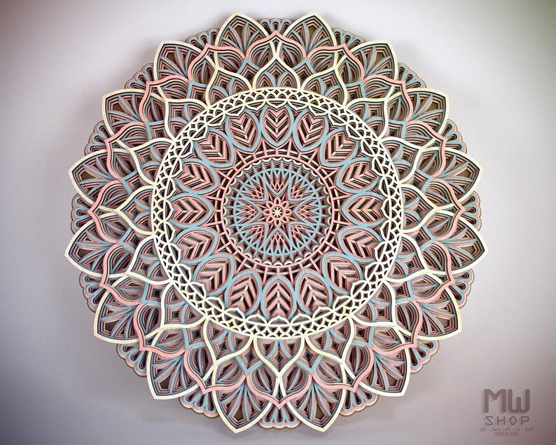Download Laser Cut Dxf Mandala File Mandala Dxf File For Cnc Router Machine Layred Mandala Dxf Digital Files For Laser Cut Multilayer Mandala Svg Sculpting Forming Craft Supplies Tools