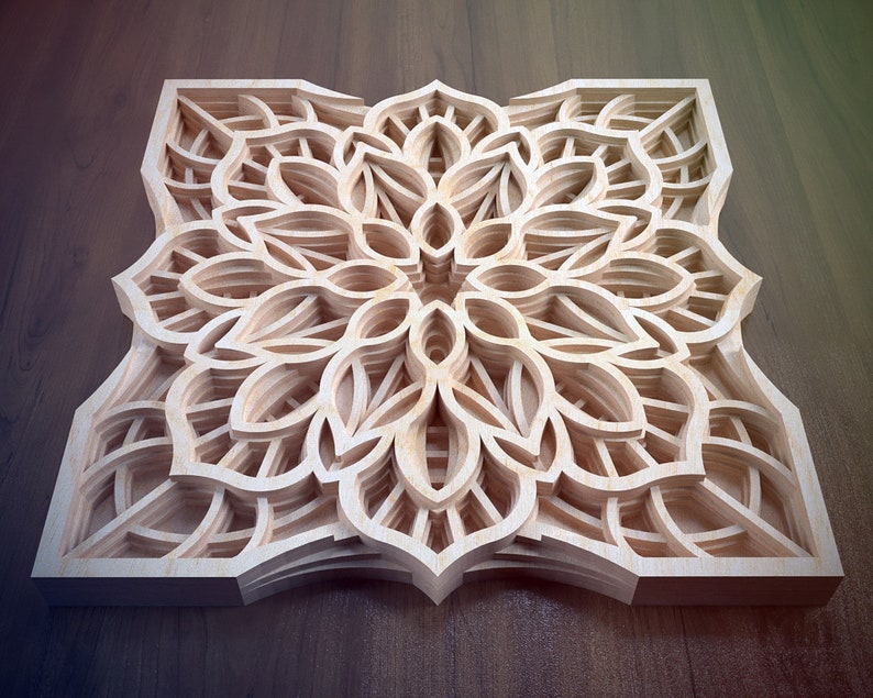 S38 Scroll Saw Layered Mandala Pattern Printable Scroll Saw Etsy