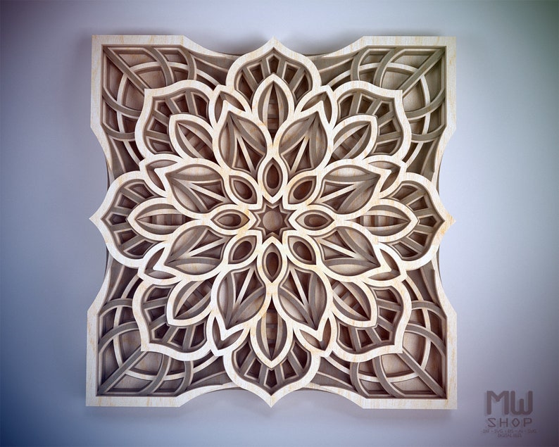 S38 Scroll Saw Layered Mandala Pattern Printable Scroll Saw Etsy