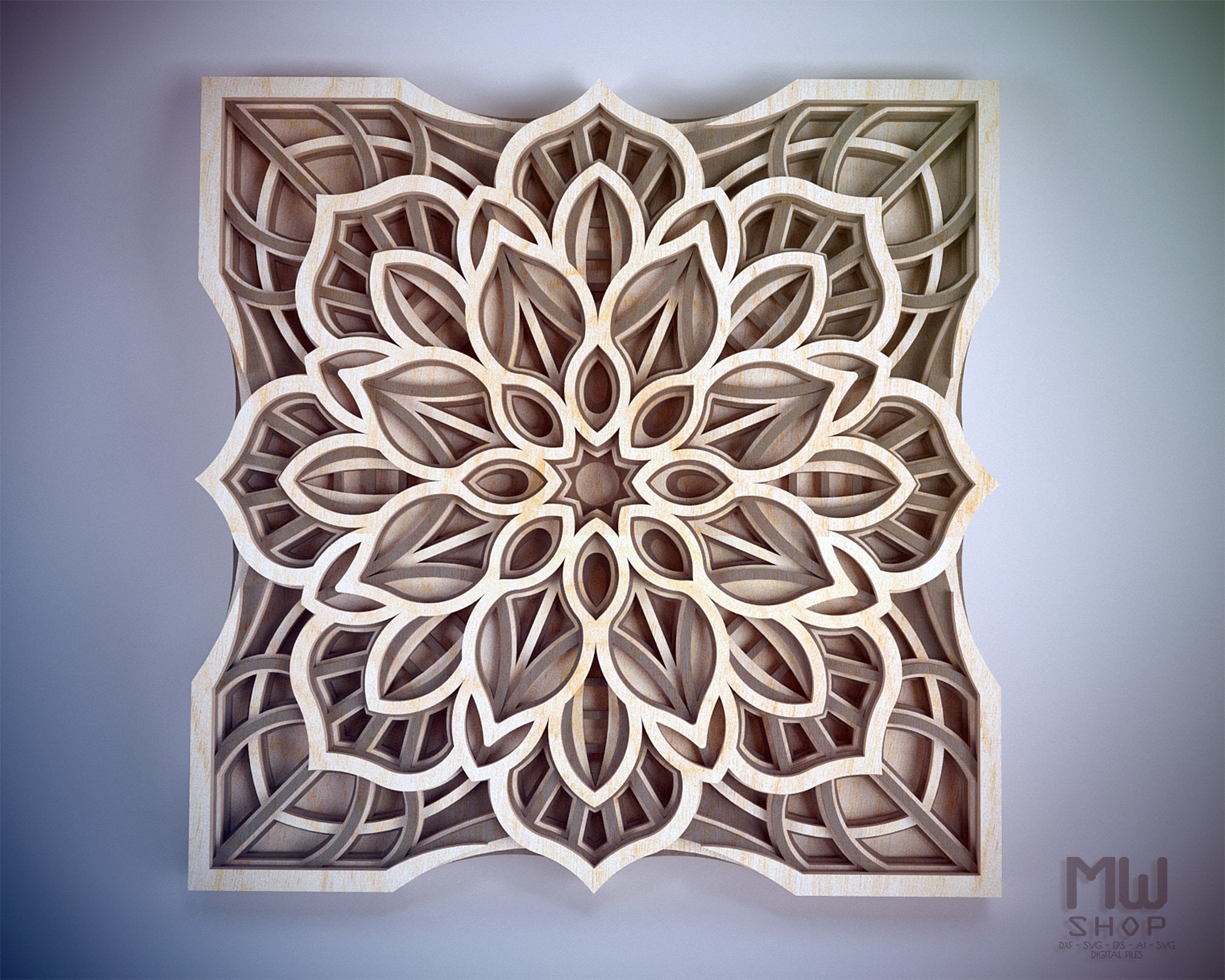 S38 Scroll Saw Layered Mandala Pattern Printable Scroll Saw Etsy