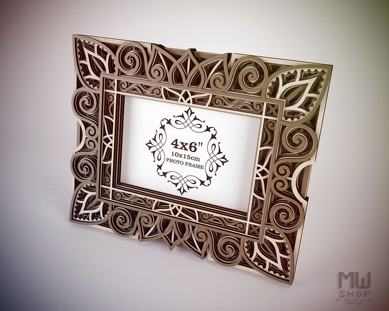 F07 Photo Frame DXF file Laser Cut Multilayer Frame 4x6 Etsy