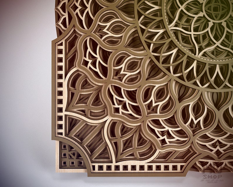 Wall Art Multilayer Mandala Svg file Mandala Laser Cut template Mandala for CNC router Laser Cut DXF Mandala Multilayer Mandala DXF file
