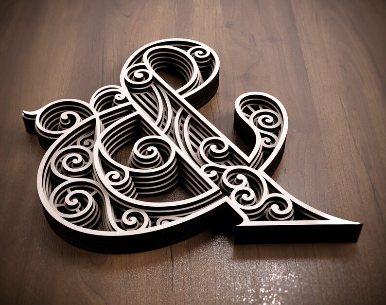 Layered Logogram Laser Cut Dxf Letter DXF Etsy