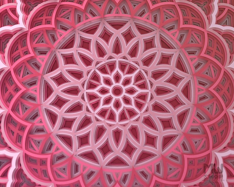 Download M134 Layered Mandala For Cutting Flower Mandala SVG Laser ...