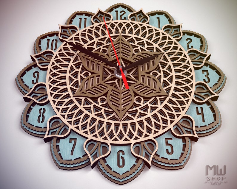 C24 Wooden Wall Clock DXF File for Laser Cut Laser Cut Etsy