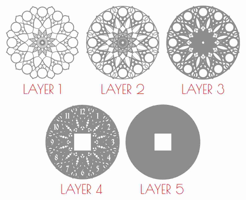Download Laser Cut Clock Dxf Pattern Wall Clock Svg Wall Clock Dxf File For Laser Cut And Cnc Router Machine Laser Cut Template For Clock Macking Carving Whittling Craft Supplies Tools
