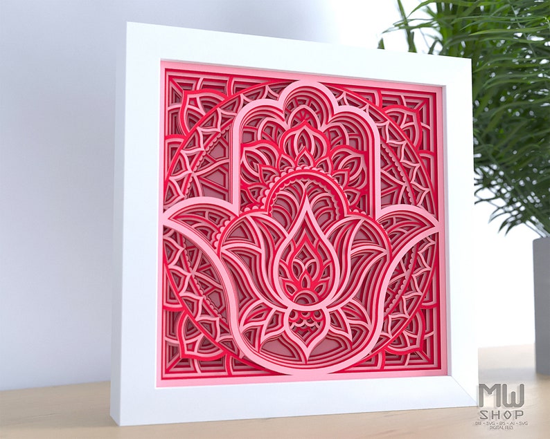Download M141 Layered Hamsa Mandala Template Mandala SVG Laser Cut ...