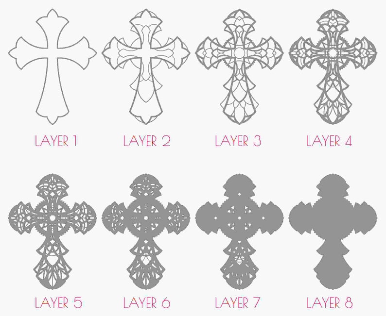 Download Cr10 Layered Cross DXF Cross Cricut Cross Svg Laser Cut | Etsy