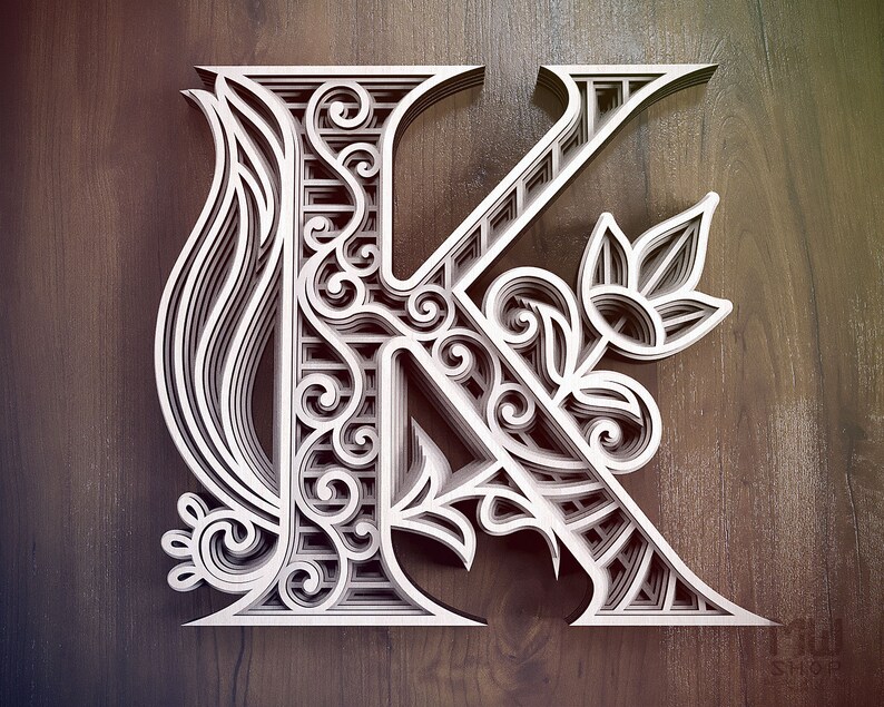 Download Wall Art Multilayer Letter Dxf Alphabet Letter K Laser Cut Mandala Letter Layered Letters Svg Layered Letter K Alphabet Svg For Cricut Woodworking Carpentry Craft Supplies Tools Vadel Com