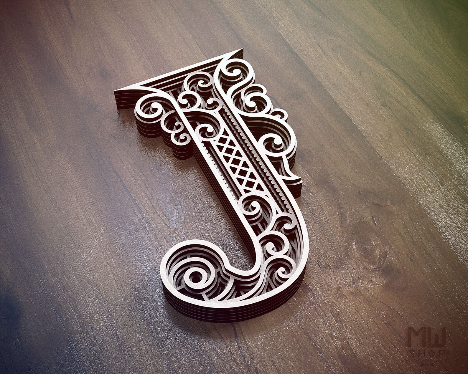 Layered Letter J DXF Alphabet Letter J Wall Art Multilayer  Etsy