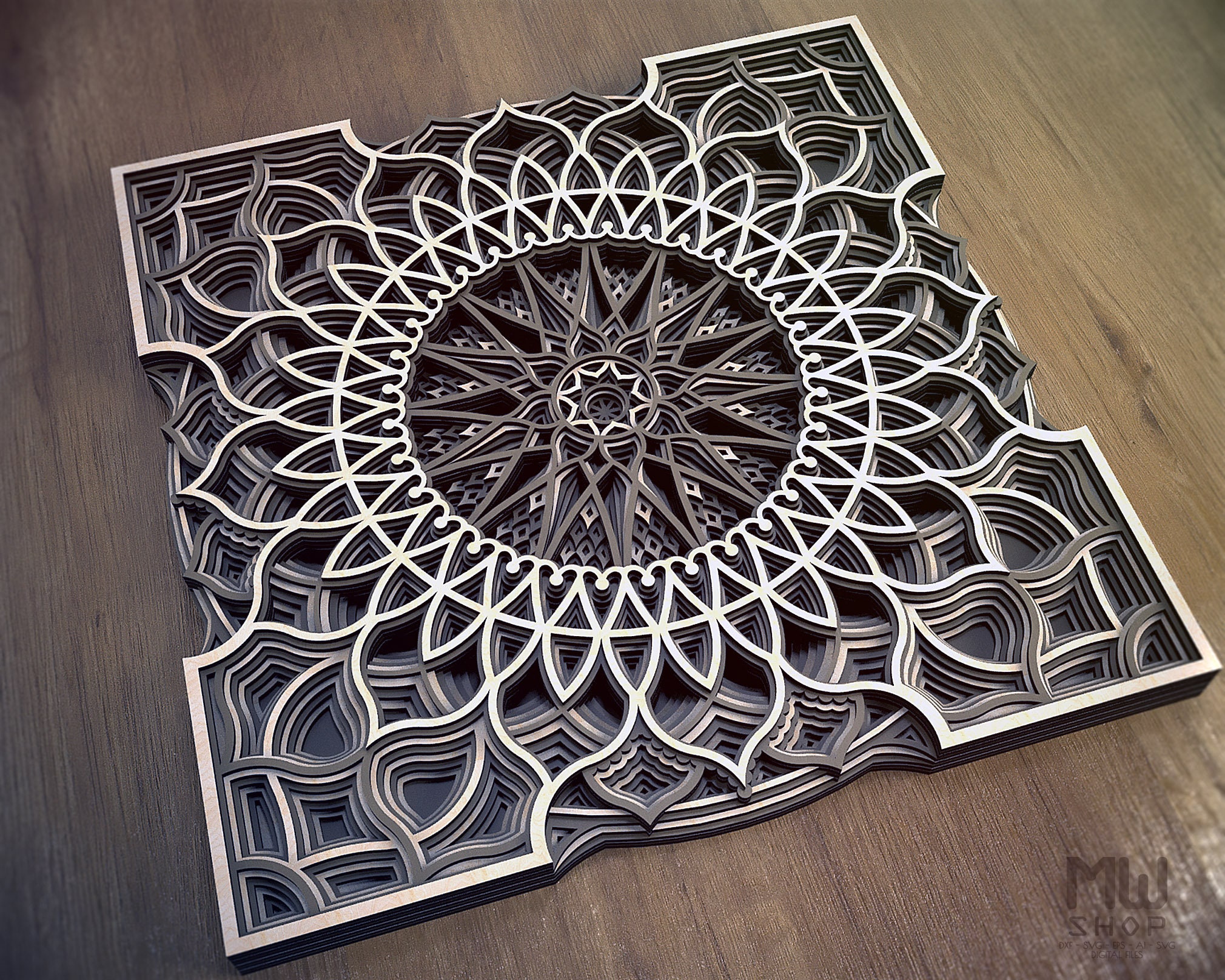 M57 Laser Cut DXF Mandala Mandala Dxf File for CNC Router Etsy