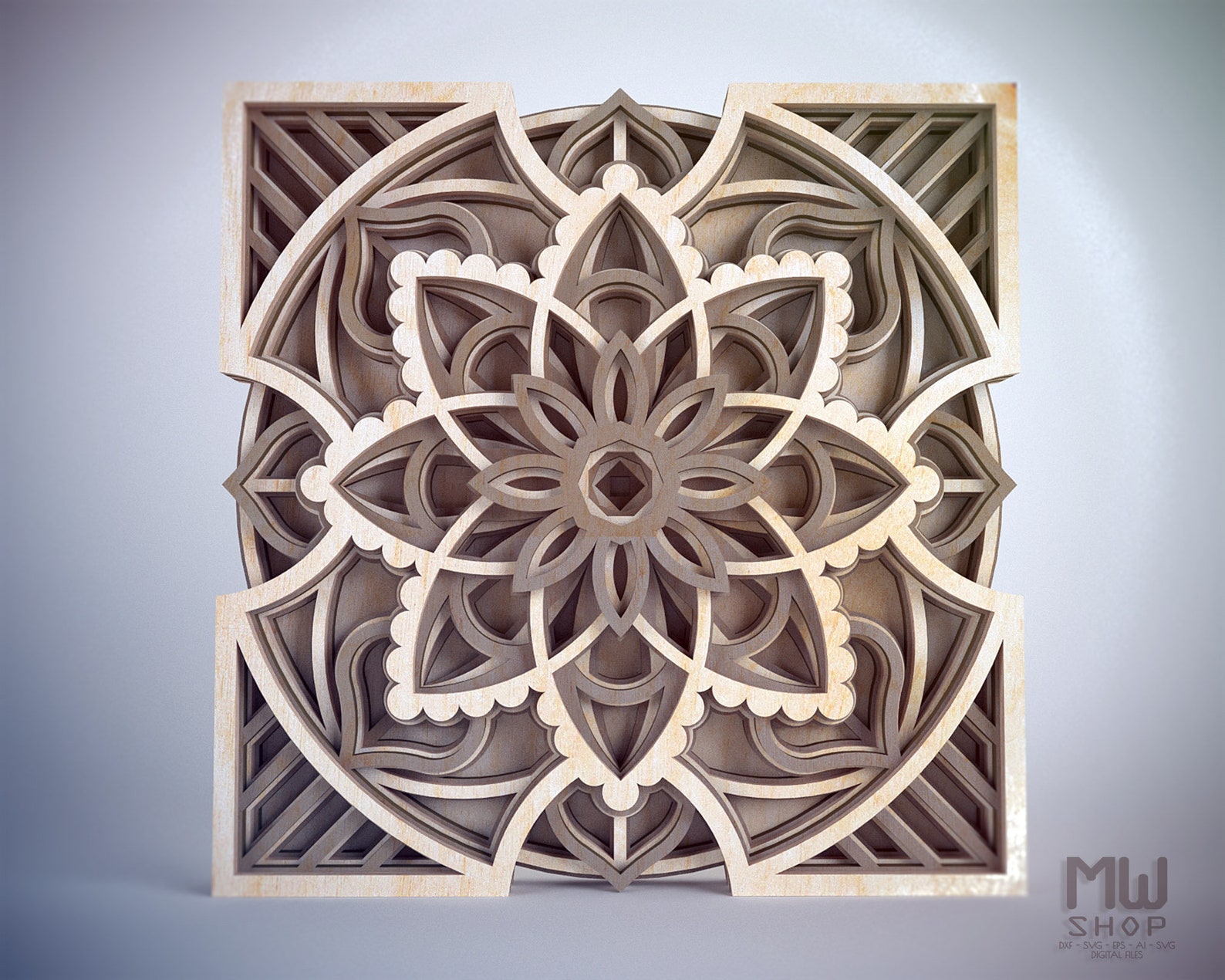 S33 Scroll Saw Layered Mandala Pattern Printable Scroll Saw Etsy