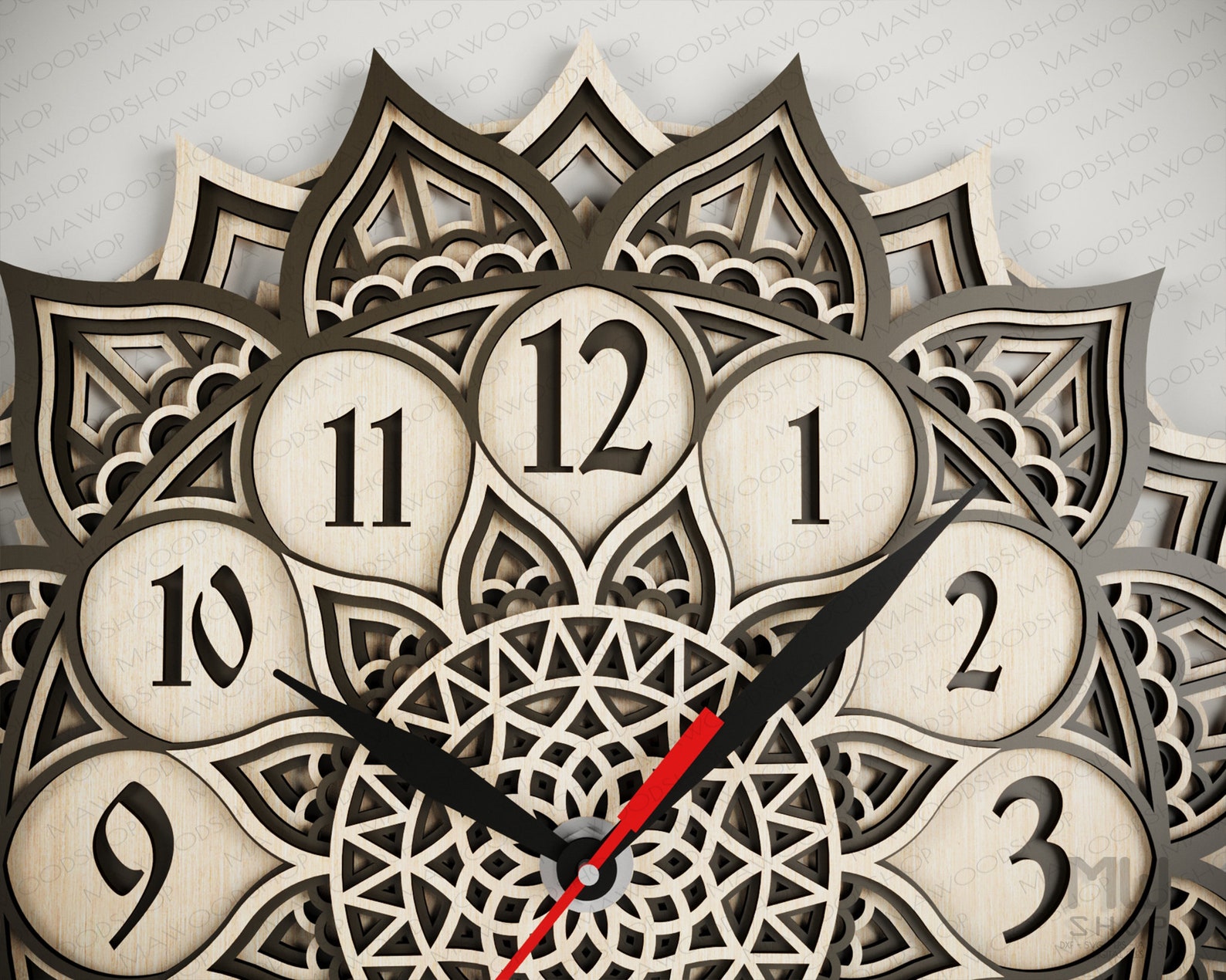 Layered Clock SVG DXF 3d Clock DXF File for Laser Cut Etsy