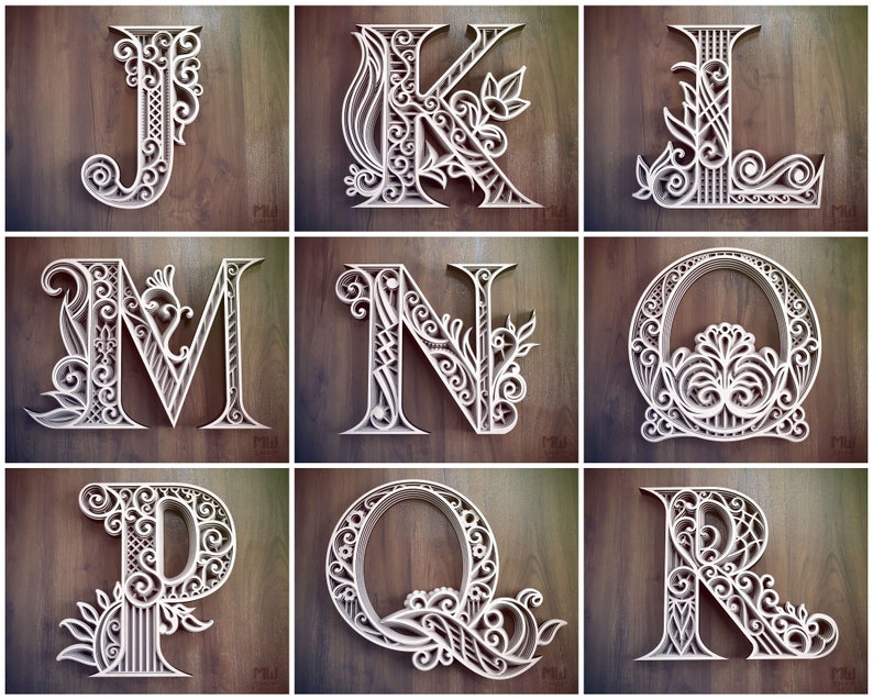 Download A-Z Alphabet Letters Layered Letters SVG Laser Cut | Etsy