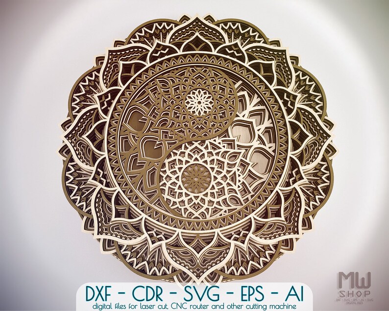 Download M127 Archivo DXF Yin-Yang Mandala archivo svg Yin-Yang | Etsy