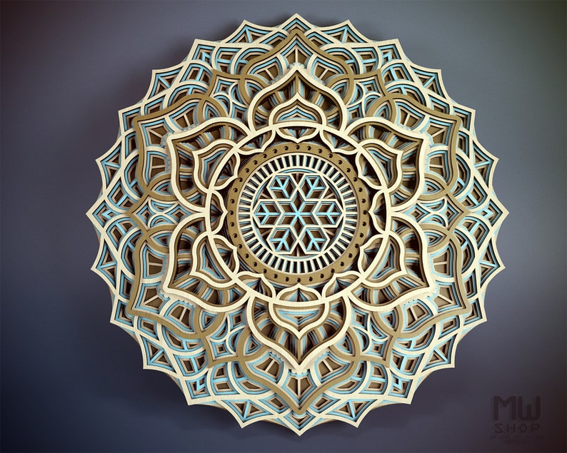 M55 Mandala DXF for Laser Cut Wood Wall Art Mandala Laser Etsy
