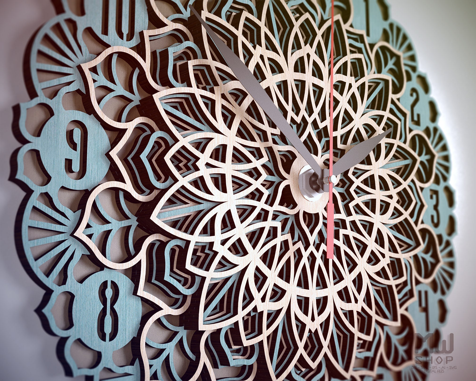 C22 Wall Clock DXF file for Laser Cut and CNC router Laser Etsy