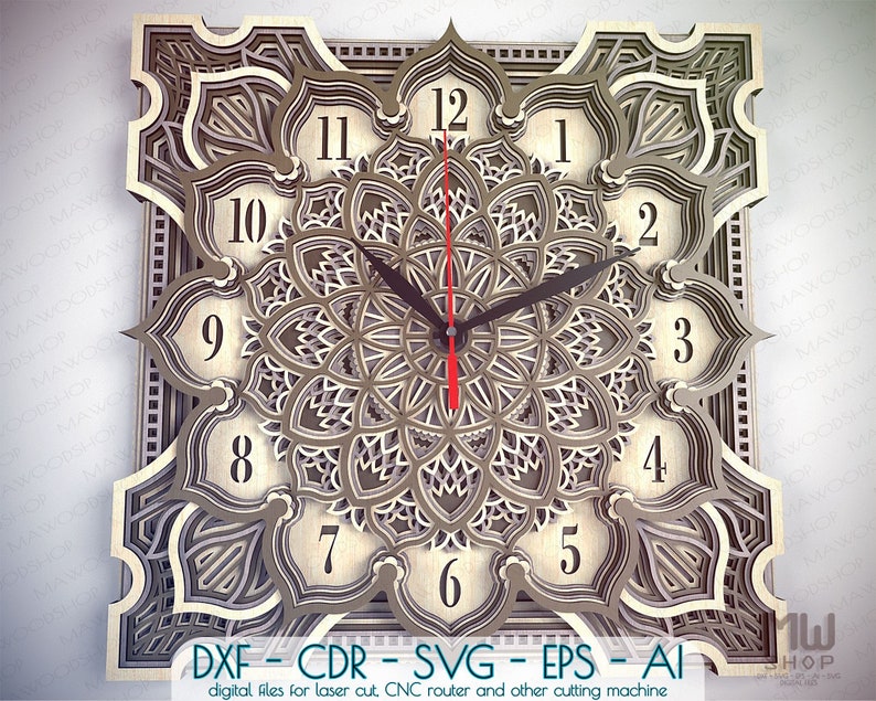 Free Free 206 Layered Mandala Clock SVG PNG EPS DXF File