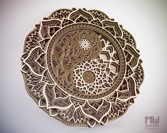 Download M127 Yin Yang Mandala Dxf File Multilayer Yin Yang Svg Etsy Yellowimages Mockups