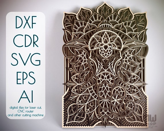 Download M72 Laser Cut Elephant Mandala Dxf File Mandala Dxf File Etsy