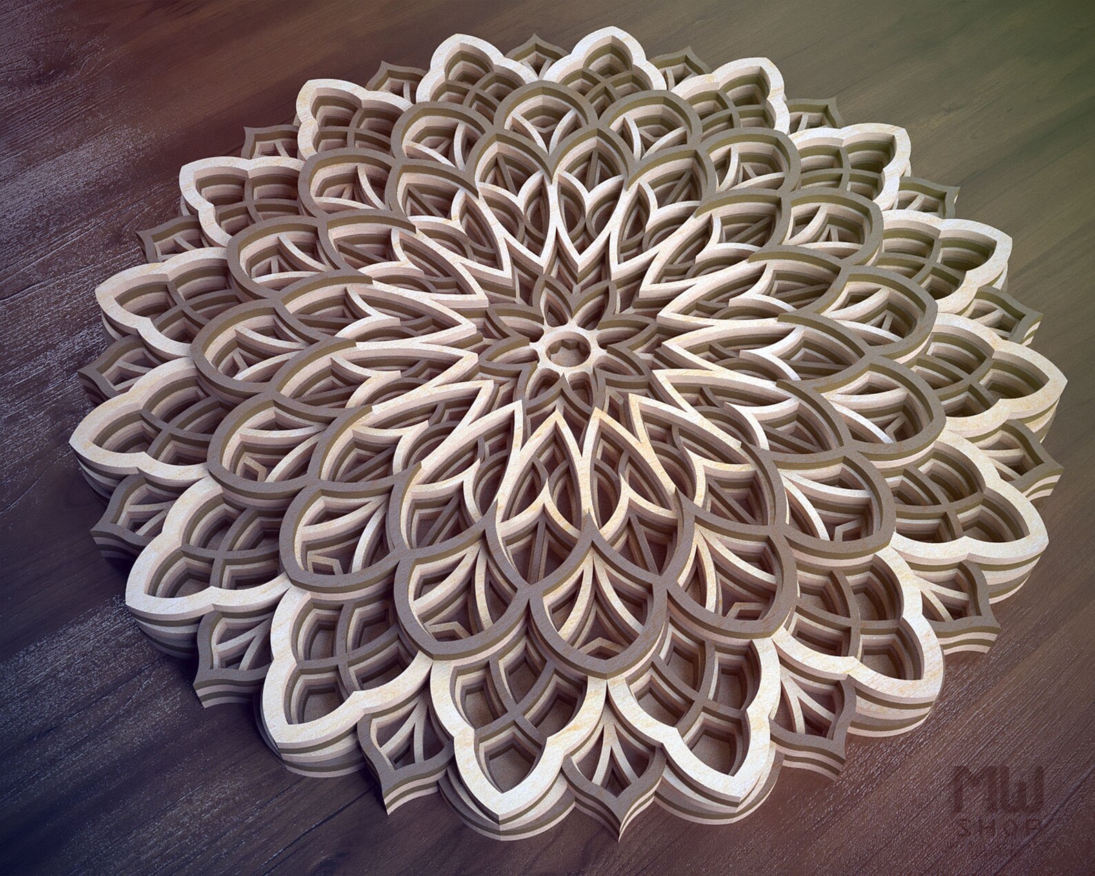 S13 Scroll Saw Layered Mandala Pattern Printable Scroll Saw Etsy