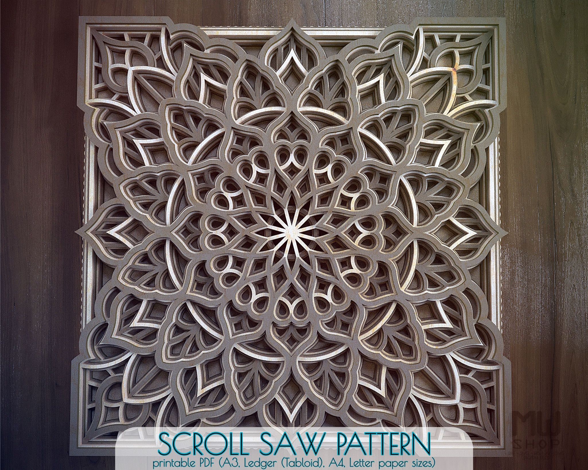 S18 Scroll Saw Pattern Mandala Scroll Saw Pattern Layered Etsy