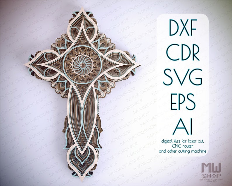 Download Cr23 Layered Cross DXF Cross Cricut Cross Svg Laser Cut | Etsy