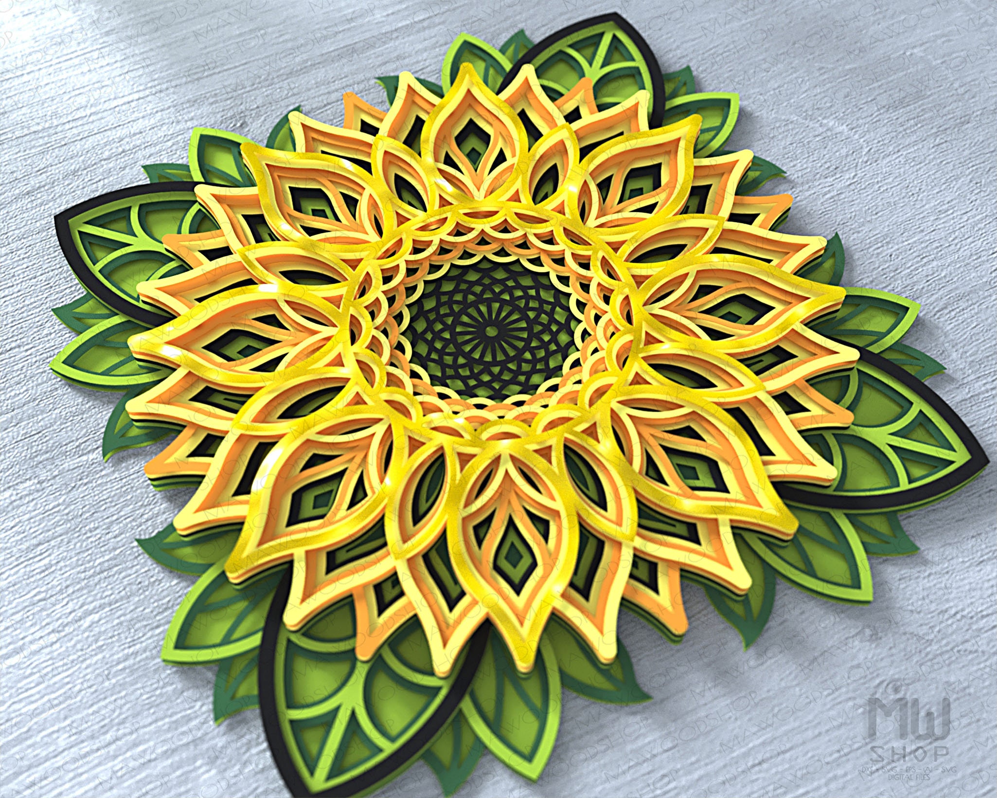 3d Sunflower Mandala Svg Free Design Layered Svg Cut - vrogue.co