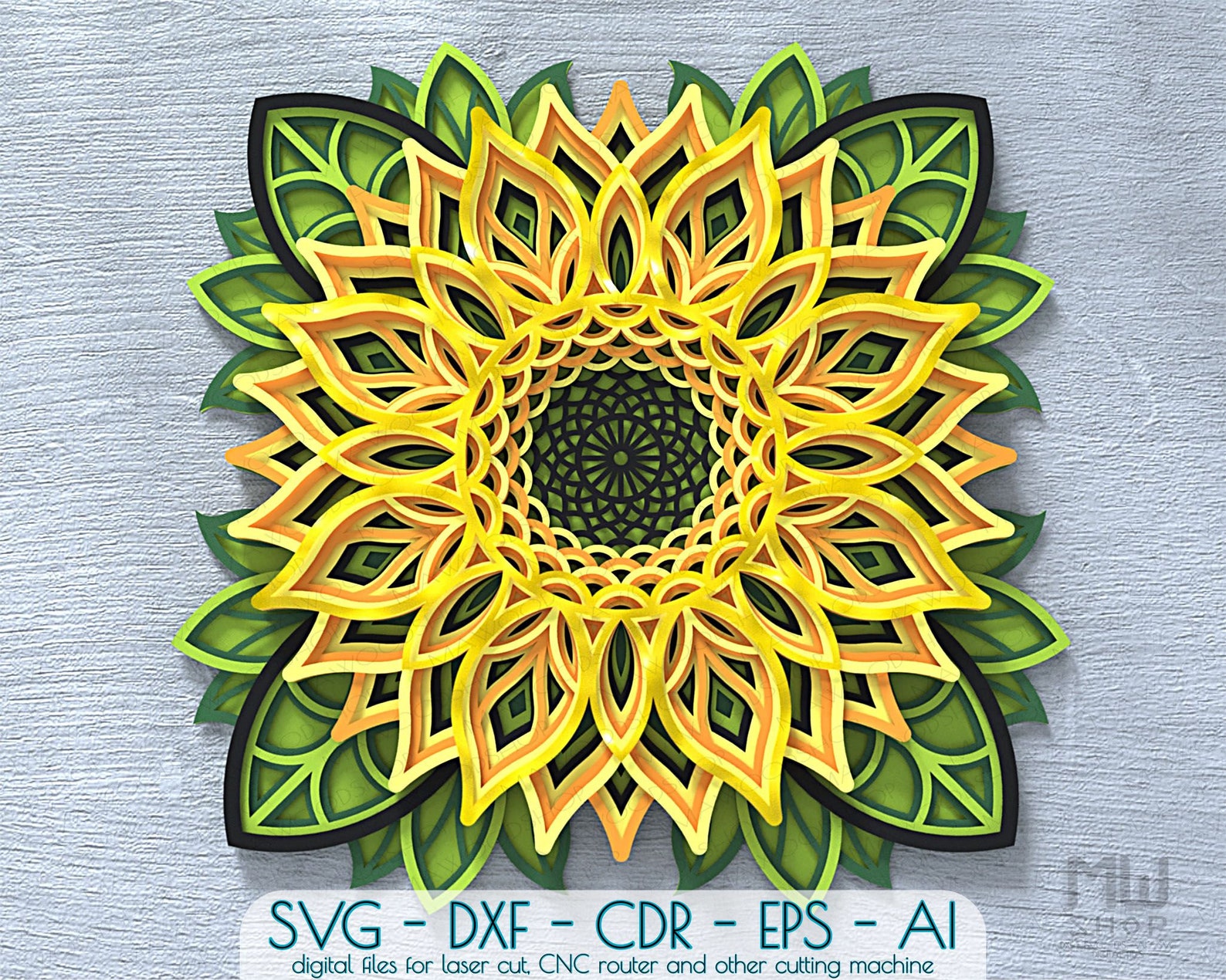 Multi Layered Mandala Layered Flower Svg Layered Svg Cut File - Riset