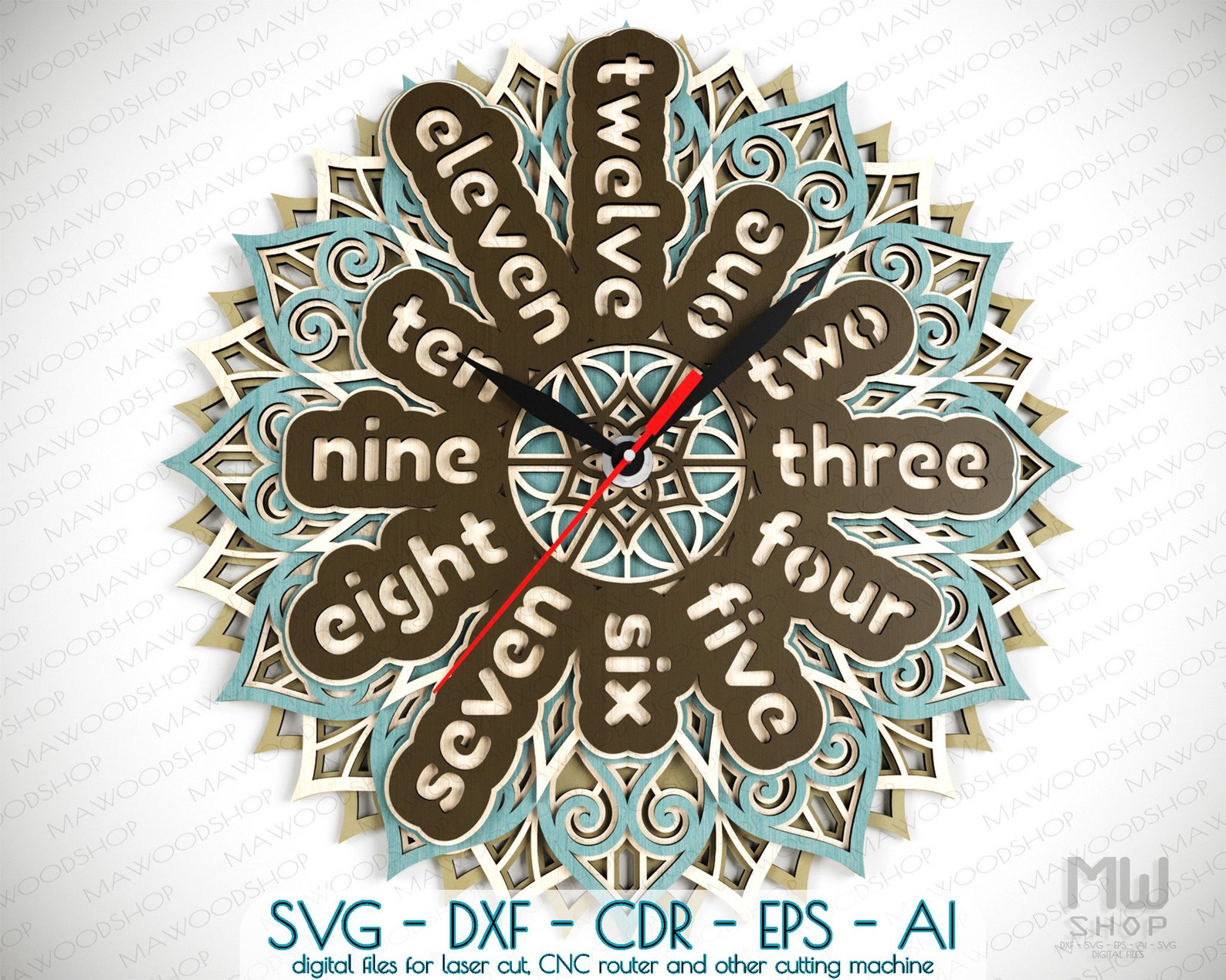 3D SVG Wall Clock SVG Cricut Wall Clock Svg Layered Clock | Etsy