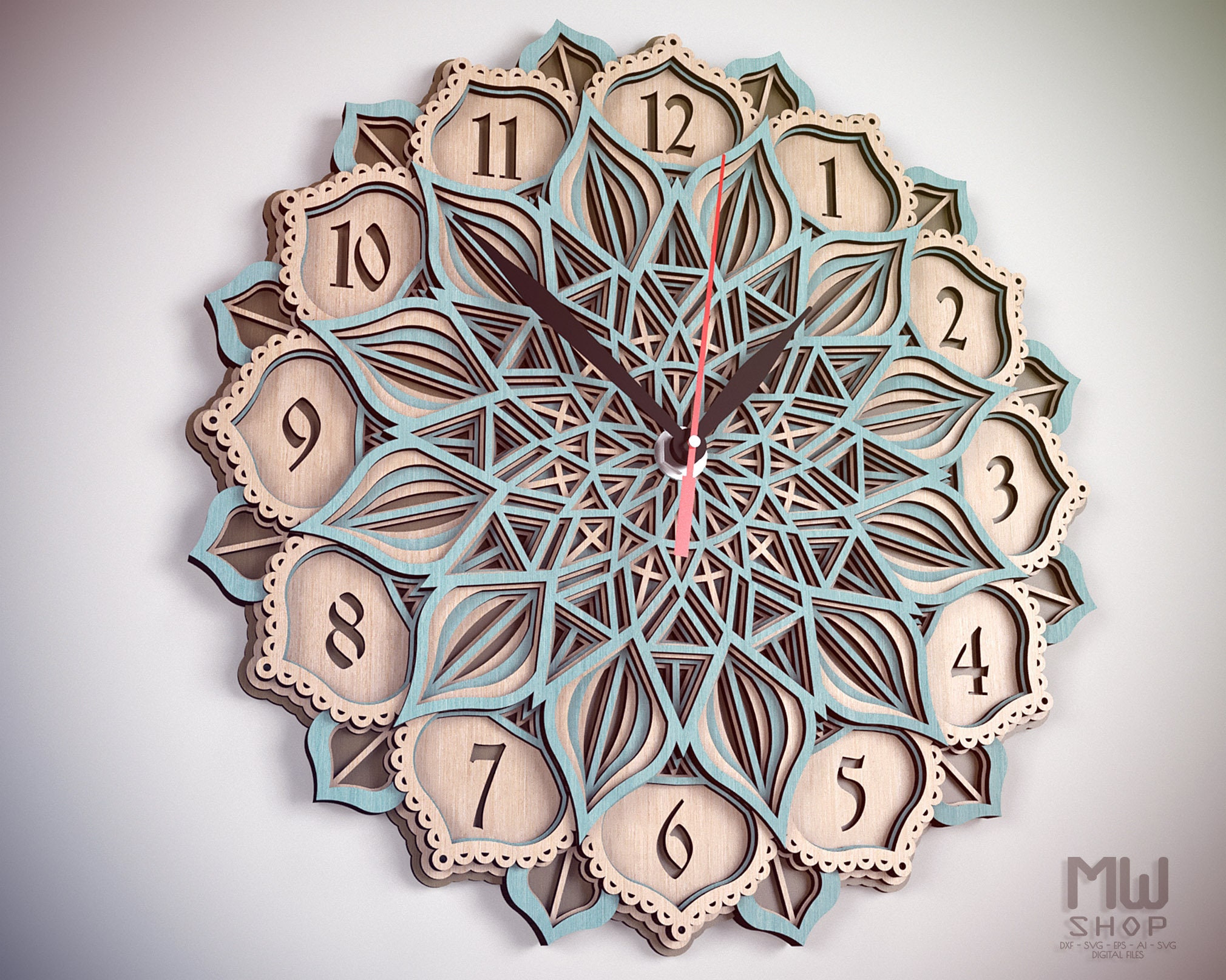 C31 Wall Clock DXF file for Laser Cut and CNC router Laser Etsy