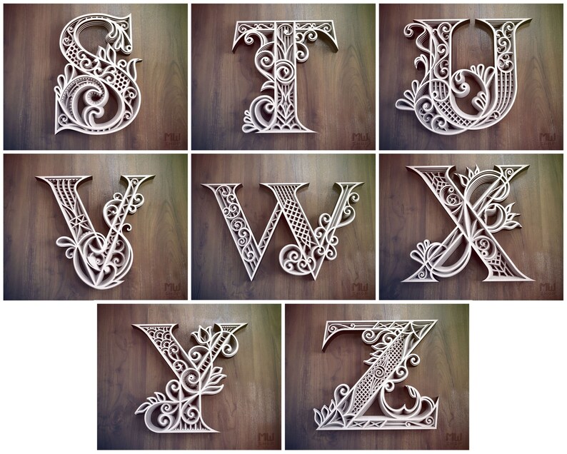 Download A-Z Alphabet Letters Layered Letters SVG Laser Cut | Etsy