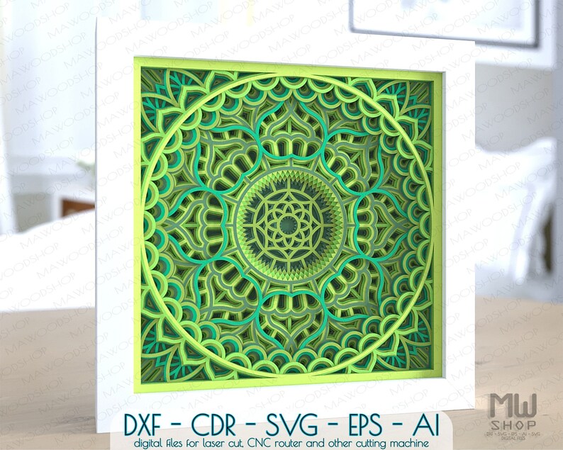 Download M151 3D Mandala Template For Cutting Layered Mandala SVG ...