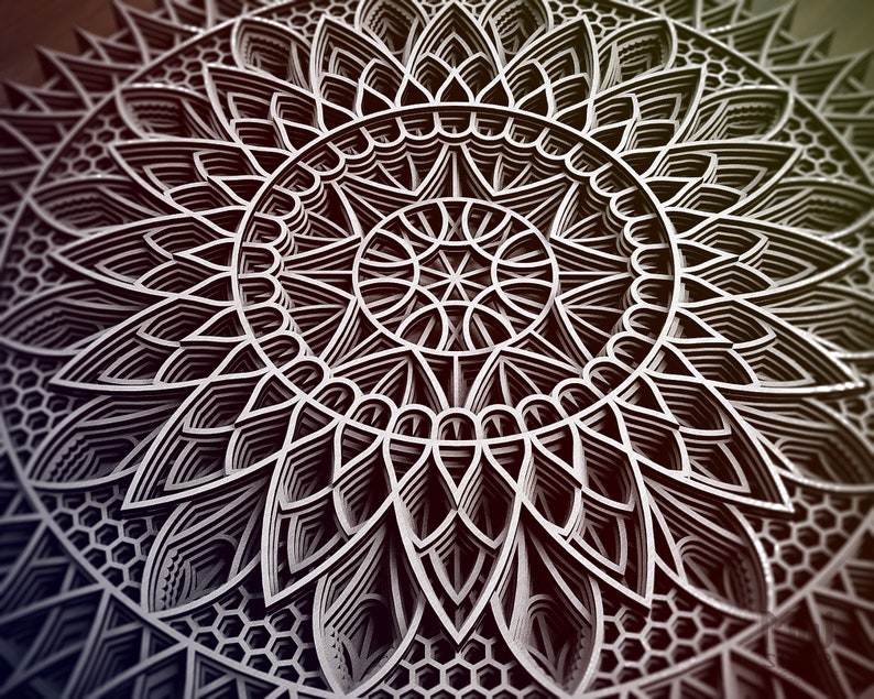 Download Laser Cut Dxf Mandala Multilayer Mandala Dxf File Wall Art Multilayer Mandala Svg File Mandala Laser Cut Template Mandala For Cnc Router Craft Supplies Tools Carving Whittling