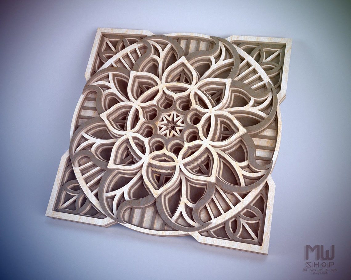 S40 Scroll Saw Pattern Mandala Scroll Saw Pattern Layered Etsy