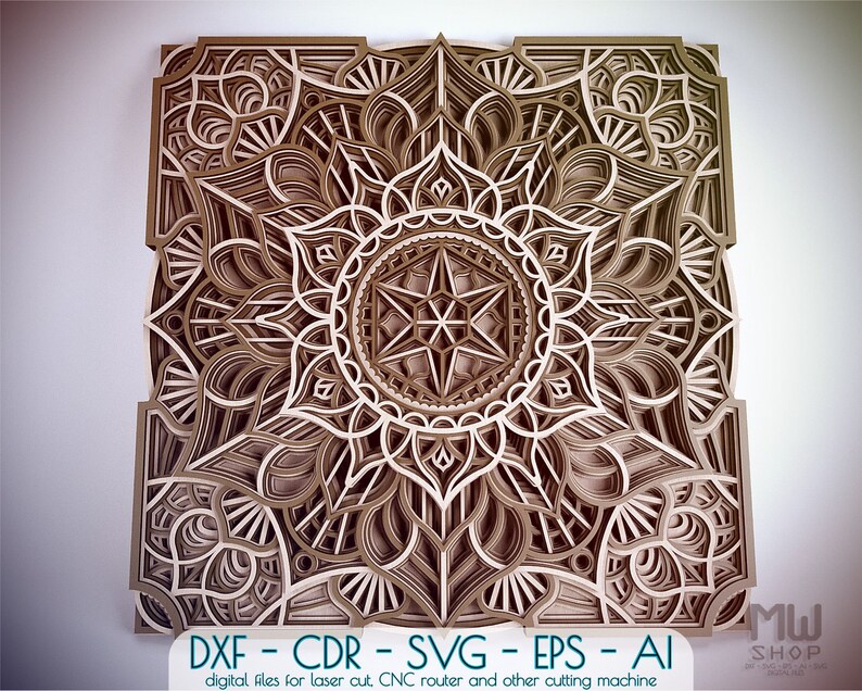 Download Laser Cut Dxf Mandala Mandala For Cnc Router Sacred Geometry Dxf Mandala File Mandala Laser Cut PSD Mockup Templates
