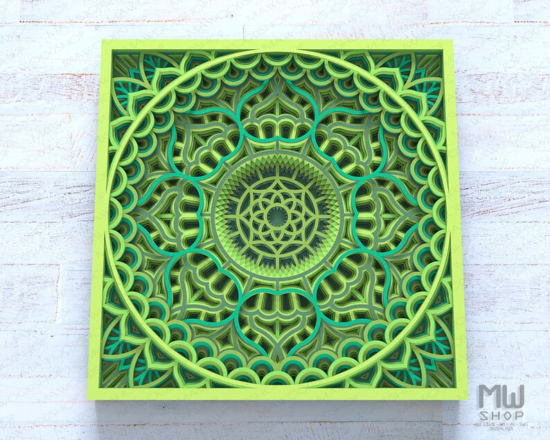 Download M151 3D Mandala Template For Cutting Layered Mandala SVG ...