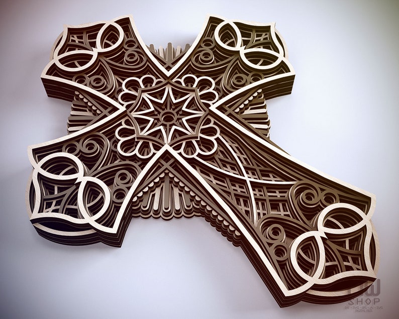 Download Cr05 Layered Cross DXF Cross Cricut Cross Svg Laser Cut | Etsy