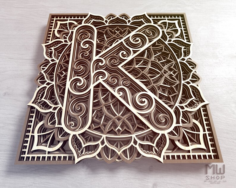 Download Mandala Letter K DXF Alphabet Letter K Mandala Letter SVG ...