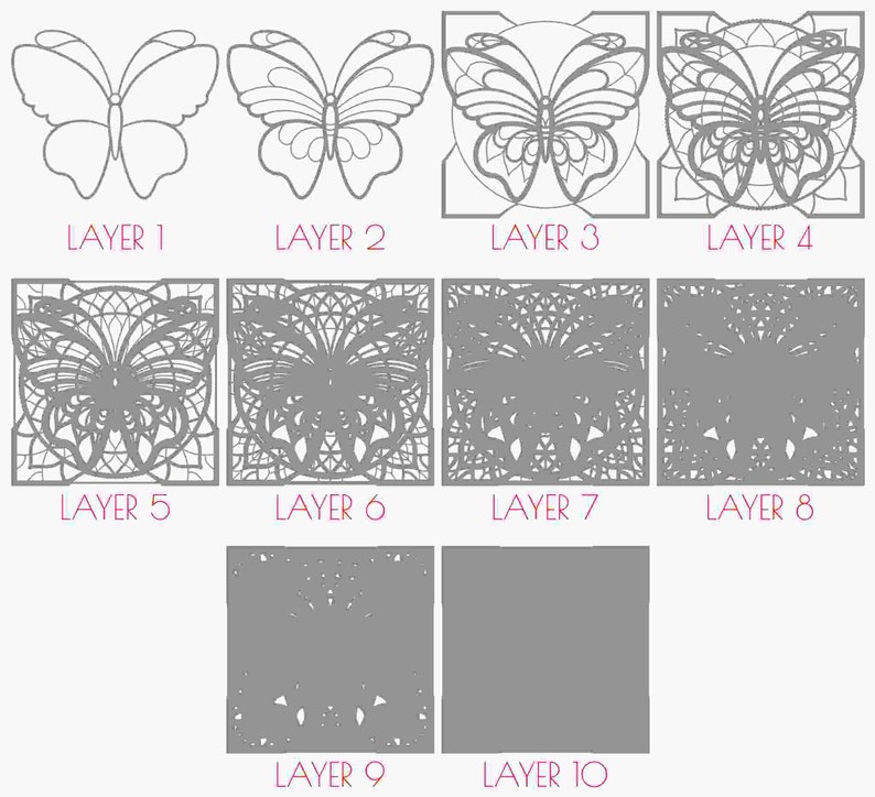 Download A01 Butterfly Mandala DXF for Laser Cut Layered Butterfly ...