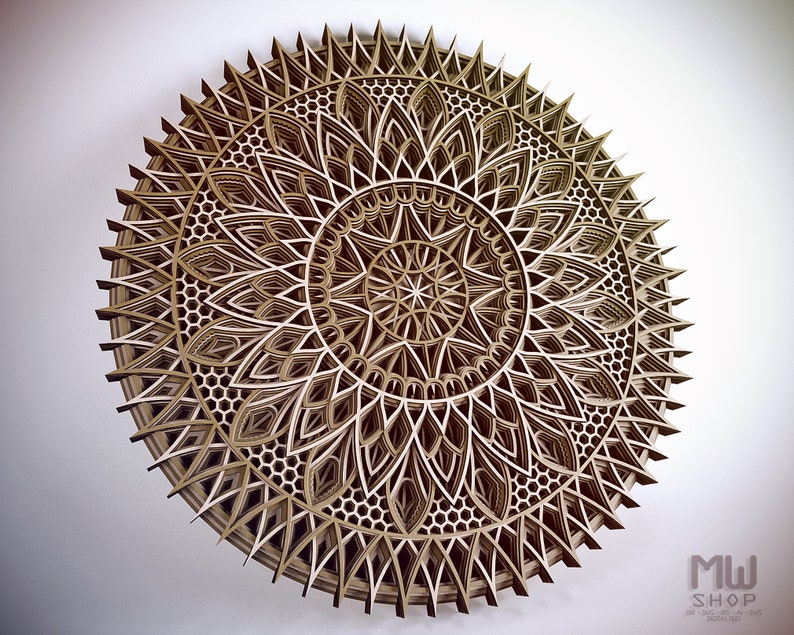 Download Laser Cut Dxf Mandala Multilayer Mandala Dxf File Wall Art Multilayer Mandala Svg File Mandala Laser Cut Template Mandala For Cnc Router Craft Supplies Tools Carving Whittling