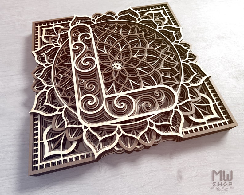 Download Mandala Letter L DXF Alphabet Letter L Mandala Letter SVG | Etsy