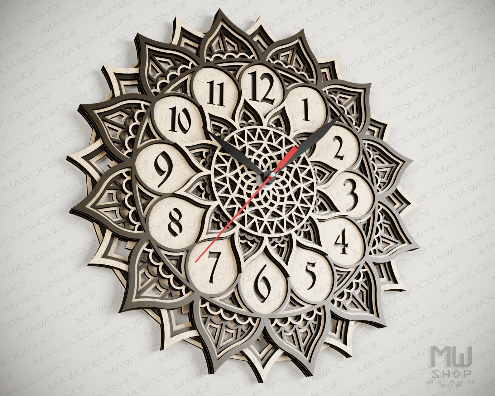 Layered Clock SVG DXF 3d Clock DXF file for Laser Cut Etsy