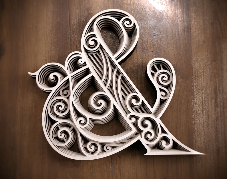 Layered Logogram Laser Cut Dxf Letter DXF Etsy