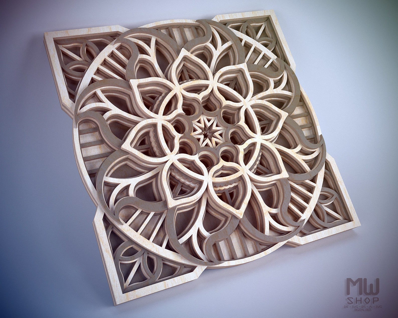 S40 Scroll Saw Pattern Mandala Scroll Saw Pattern Layered Etsy