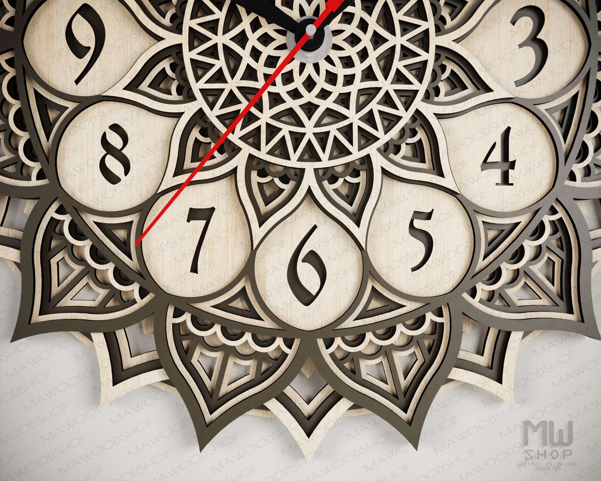 Layered Clock SVG DXF 3d Clock DXF file for Laser Cut Etsy