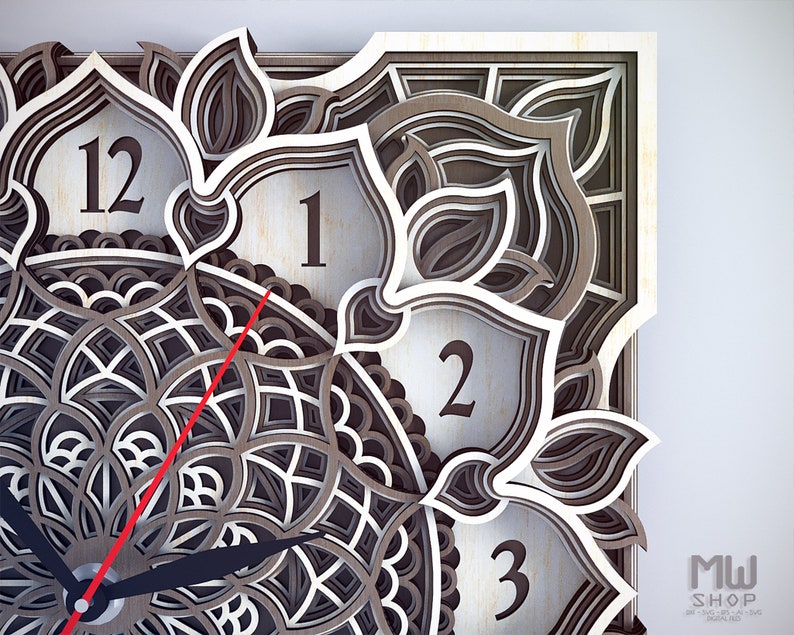 C04 Wall Clock DXF file for Laser Cut and CNC router Laser Etsy