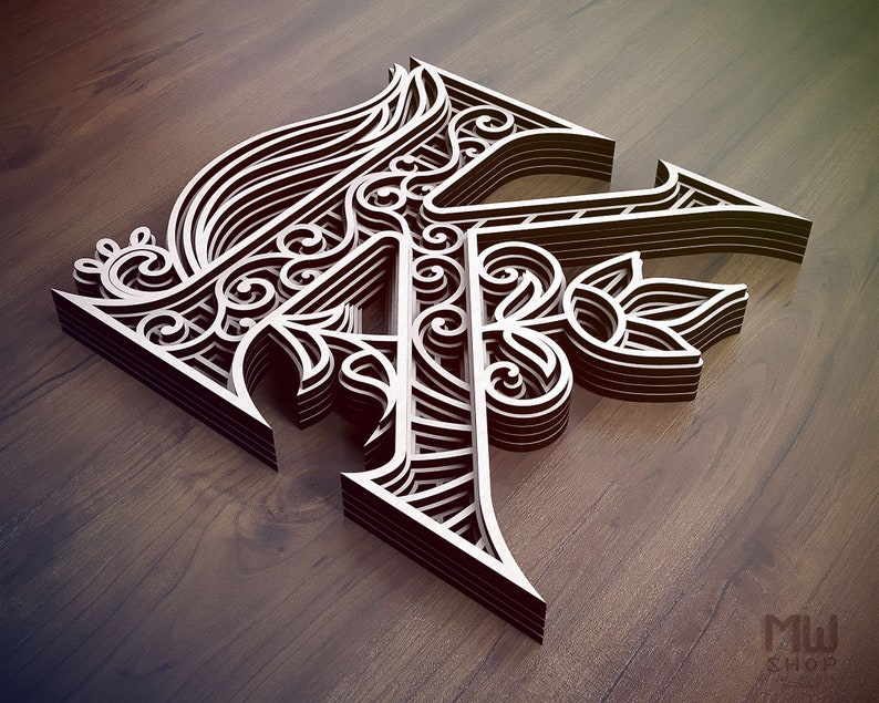 Download Wall Art Multilayer Letter Dxf Alphabet Letter K Laser Cut Mandala Letter Layered Letters Svg Layered Letter K Alphabet Svg For Cricut Woodworking Carpentry Craft Supplies Tools Vadel Com