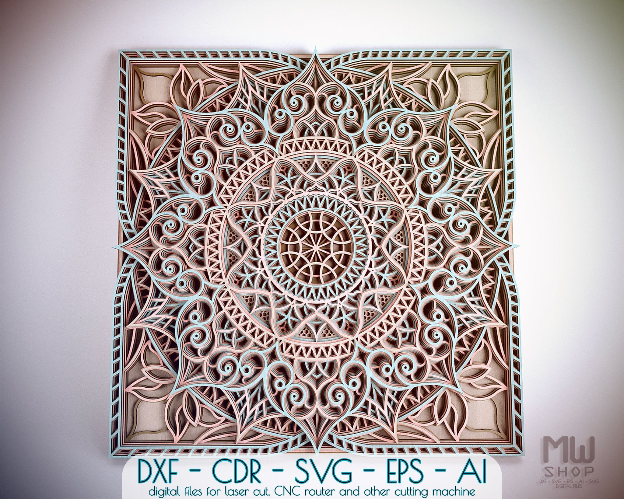 Download M75 Mandala Dxf File For Laser Cut And Cnc Router Laser Cut Etsy